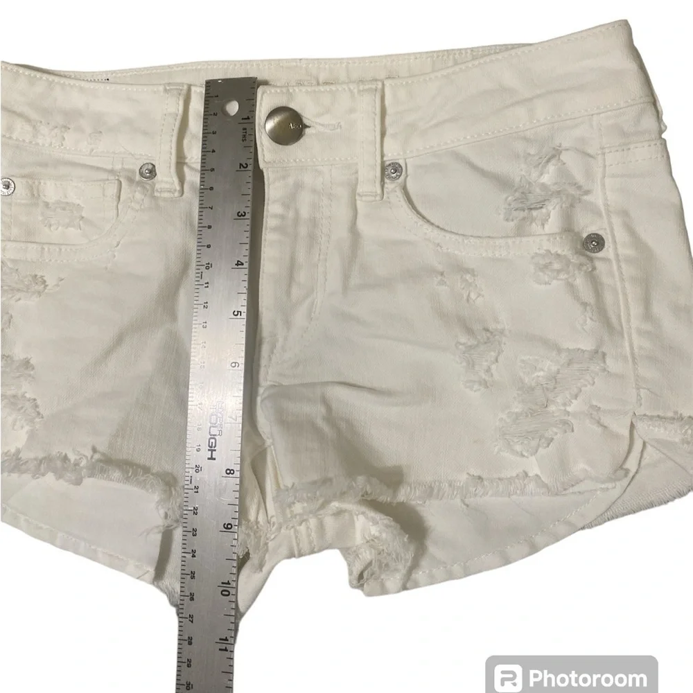 American eagle white denim shorts